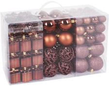 101x Weihnachtskugeln Set Christbaumkugeln Weihnachtsbaumkugeln Box mit Spitze