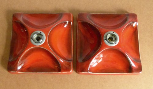 Rote keramik wandlampen - 2,
