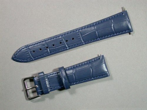 Echt leder uhrenarmband blau - uhrenarmband,