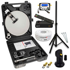 Mobile SAT Anlage Antenne TV Receiver Satelliten Finder LNB Kabel Koffer Stativ