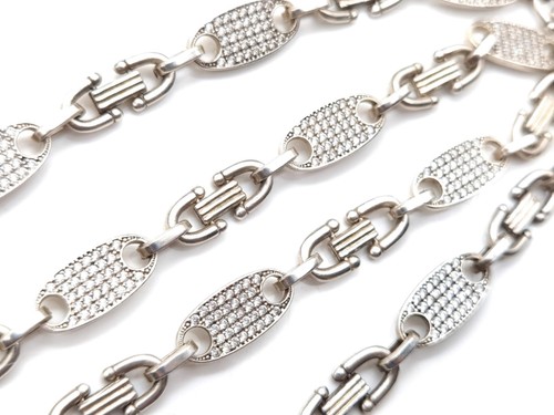 925 silber kette mit zirkonia - silber,