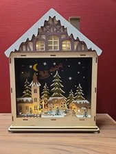 LED Holz Haus Winterszene mit
