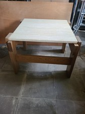 schöner Beistelltisch mit Travertinplatte - ca. 66x66x48cm