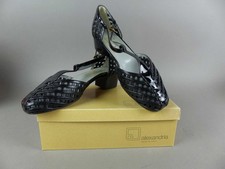 Alexandria Damen Vintage Schuhe Pumps 40 | UK 5,5 Riemchen Lackleder schwarz (W)