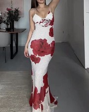 Trendy Flower Red Zara Dress