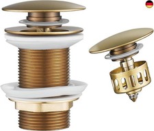 WOMAO Antik Messing Finished Ablaufgarnitur Waschbecken, Pop-Up Ablaufventil