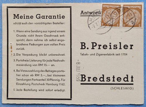 Postkarte 1939 abs - #,