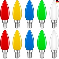 Bunte Glühbirnen E14 1W, Farbige LED Birne, Bunte E14 LED für Lichterkette, P