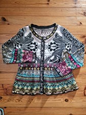 Strickjacke Kooi Knitwear 40, M Schwarzbunt Baumwolle