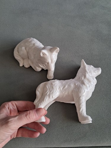 Zwei weiße schäferhunde aus - zwei,