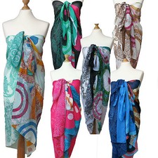  Strandtuch Pareo Tuch Damenschal Wickeltuch Stola Sarong Blumen Bunt Neu 
