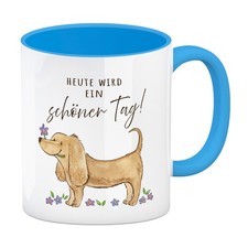 Dackel mit Blume Kaffeebecher