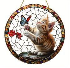 Katzen  Festerdekoration Hängebild Fensterbild  Wandbild Türbild Sonnenfänger