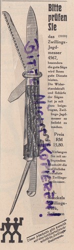 Solingen werbung 1938 a - solingen,, 1938,