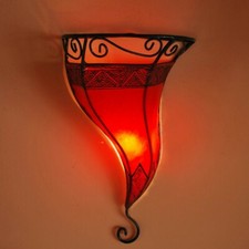 Orientalische Lampe Wandlampe Marokkanische Wandleuchte Hennalampe AUTAR ROT