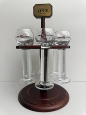 Linie Aquavit Holzständer Rondell mit 6 Gläsern je 2cl