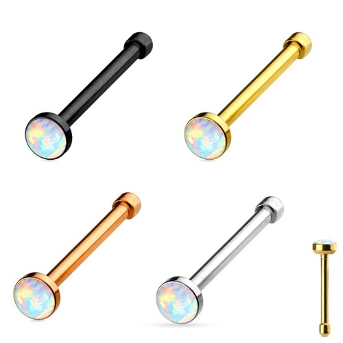 8mm nasenstecker gerade - nasenstecker, opal