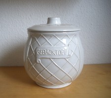 Gebäcktopf  Keramik Topf Gebäck Dose creme weiß Vorratsgefäß