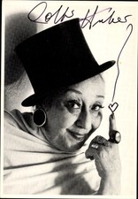 Ak Schauspielerin Lotti Huber, Portrait, Hut, Zylinder, Autogramm - 10875809