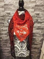 Stola Schulter Häkel Handmade Dreieckstuch Farbverkauf Geschenk Totenkopf  Grany