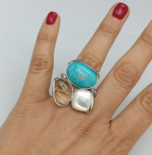 Damen Ring Silber Weiß