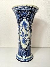 Vase, Petrus Regout,Maastricht, Antik, Delfts,Groß,Trompetenvase