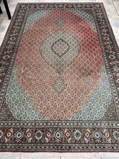Täbriz Teppich Orient Perser Rug Rosa Korkwolle Seide Mahi Design Alt Vintage XL