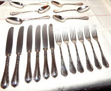 CHRISTOFLE BESTECK 18 teilig für 6 Pers. Kreuzband Lilie Monogr. FE oder EF