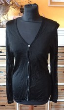 Schöne Strickjacke S 36 Neuwertig Glänzend schwarz Viskose Edel Barisal