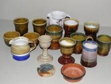 16 Keramik-Gefäße - Ulli Fürner - Trinkbecher Weinpokale Krüge vintage 70s -1975