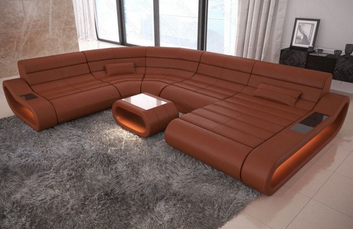 Leder sofa wohnlandschaft led - wohnlandschaft,