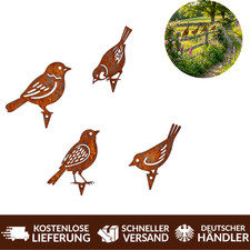 4 Stk Rostige Vögel Deko