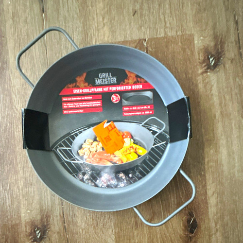 Eisen grillpfanne rund grau - eisen-grillpfanne,