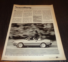 Toyota Celica Cabrio, TA6 Testbericht (1983)