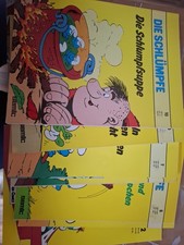 Comicsammlung-Die Schlümpfe-Nr.1-10 CARLSEN/SEMIC-Gelbe ALBEN-80ER