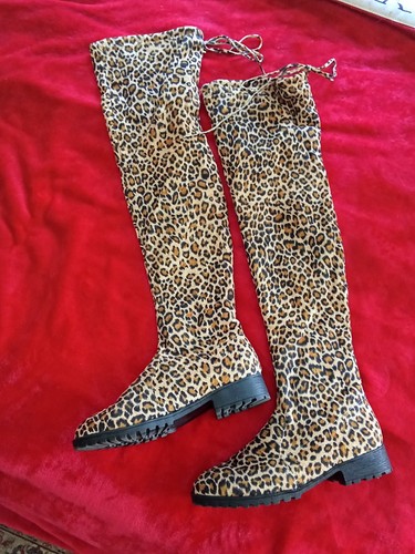 Damen overknee stiefel leopard - stiefel,