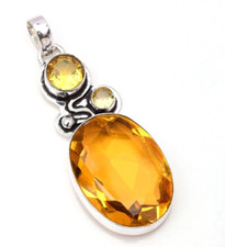 Citrin Anhänger Edelstein 925