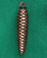 Altes Kuckucks-Uhr-Gewicht - Zapfen - Guß  250 g mit besonders schönem Dekor !