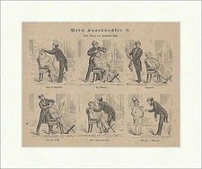 Beim Haarkünstler II. Berufe Friseur Haare Männer Mode Pflege Holzstich E 16824