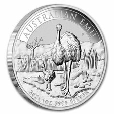 1 UNZE 999 SILBER - EMU / STRAUß VOGEL / AUSTRALIEN - SILBERMÜNZE - SILBERBARREN