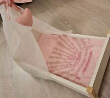 Roba Puppenbett Scarlett mit Himmel & Bettzeug Rosa Weiß  Holz  52 x 30 cm 