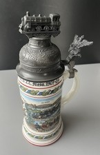 Reservistenkrug Bierkrug Eisenbahn Riesa 1907 Sachsen Preussen Kaiserzeit Erotik