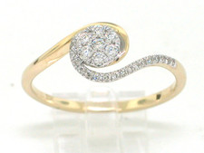 Brillant Ring 417/- Gelbgold 10Kt Gold 25 Diamanten total 0,18ct Wesselton