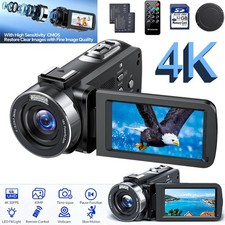 4K 42MP Digital Videokamera Camcorder 18X Zoom 3'' 270° Video Camera & LED-Licht