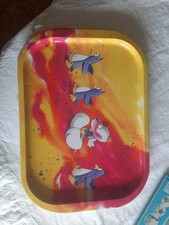 Diddl Maus Pinguine Tablett aus Blech ca. B=48x35 H=2cm aus Sammlung Pink/Gelb