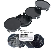 4X 53,6 mm Nabenkappen Felgen Nabendeckel Radnaben Schwarz Flach für RH Felgen