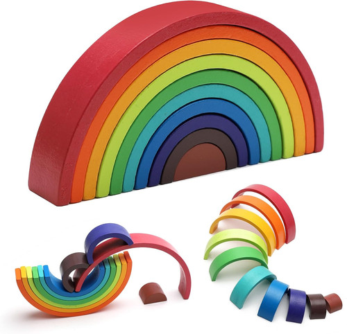 Regenbogen holz spielzeug - holz,
