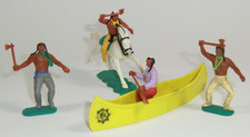 Timpo Toys - Konvolut Indianer, Kanu und Pferd #23-R762/V6