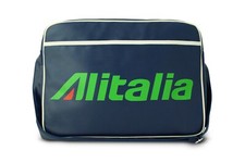 LOGOSHIRT Alitalia Logo I Tasche - Umhängetasche - Schultertasche I dunkelblau