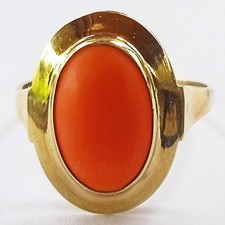 Vintage korallen goldring aus - vintage, korallen-goldring